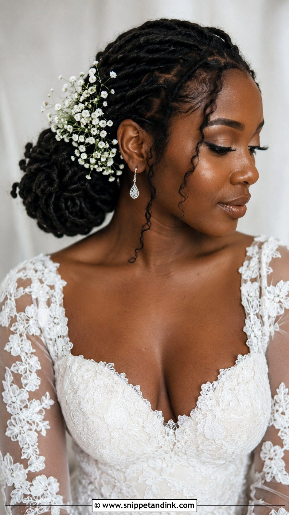 Wedding Locs With Flowers - Snippet and Ink - 15 Wedding Hair Locs