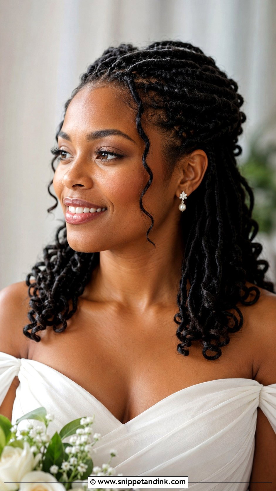 Wedding Locs With Pearls - Snippet and Ink - 15 Wedding Hair Locs