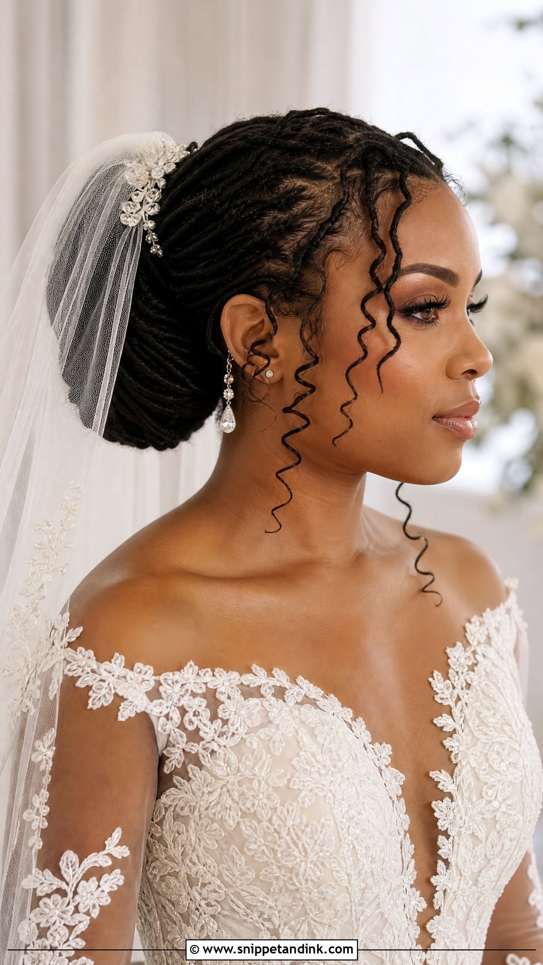 Wedding Locs With Veil - Snippet and Ink - 20 Wedding Loc Styles for Women