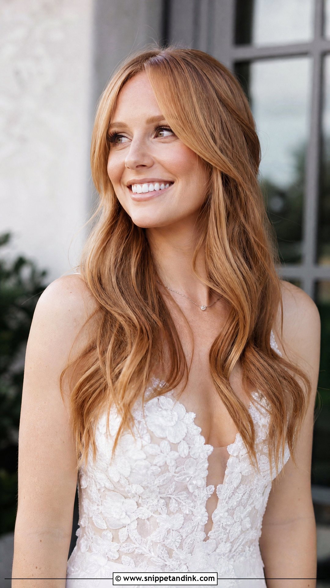 Wedding Long Hair With Bottleneck Fringe - Snippet and Ink - 20 Wedding Hair Fringe Ideas