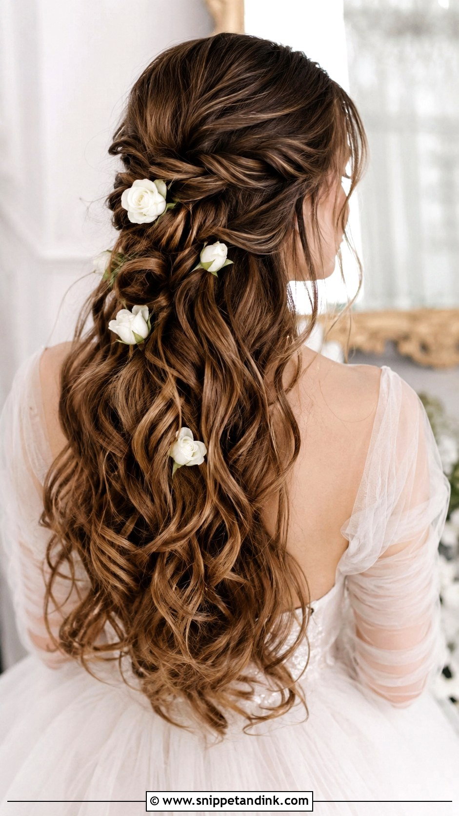 Wedding Long Hair With Flowers - Snippet and Ink - 15 Wedding Hairstyle with Flowers