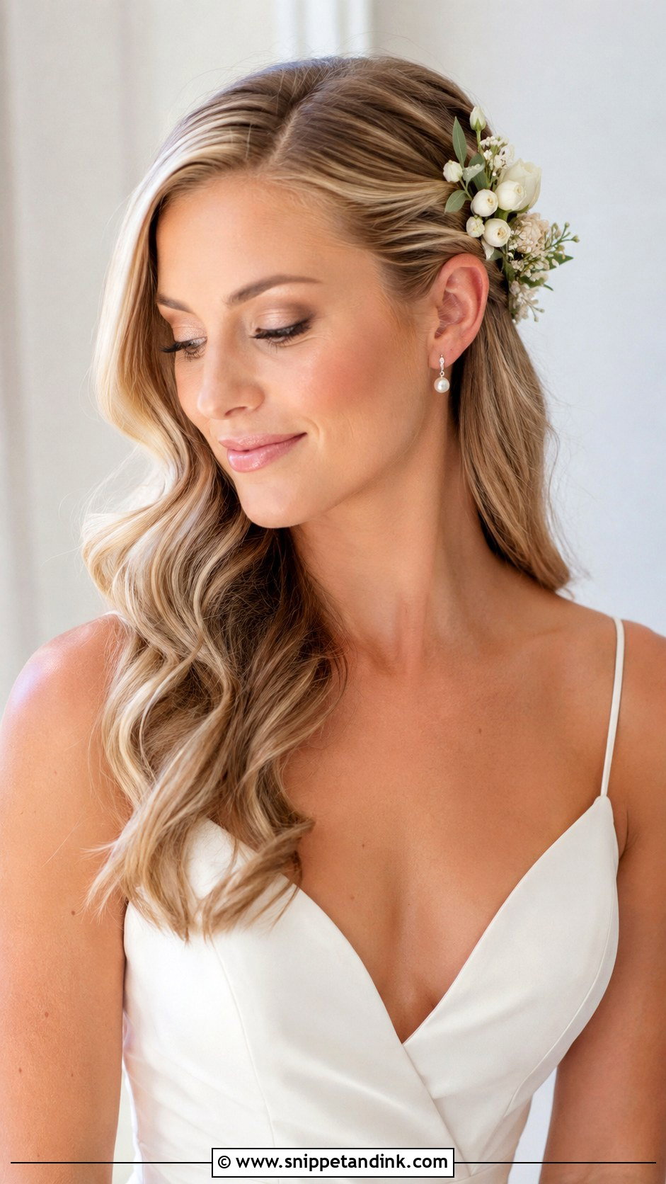 Wedding Loose Waves With Flowers - Snippet and Ink - 15 Wedding Hairstyle Flowers
