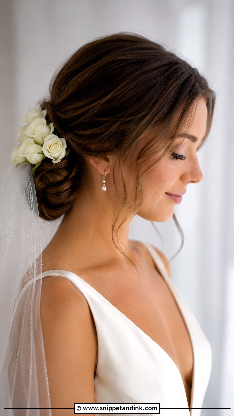 Wedding Low Bun With Flowers - Snippet and Ink - 15 Wedding Hairstyle Flowers