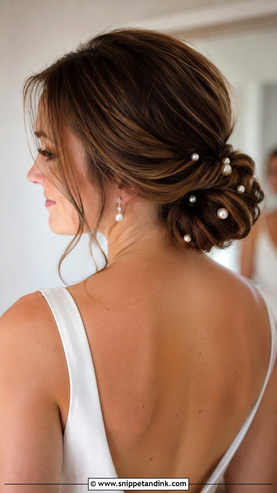 Wedding Low Bun With Pearl Pins - Snippet and Ink - 15 Wedding Hairstyles with Accessories