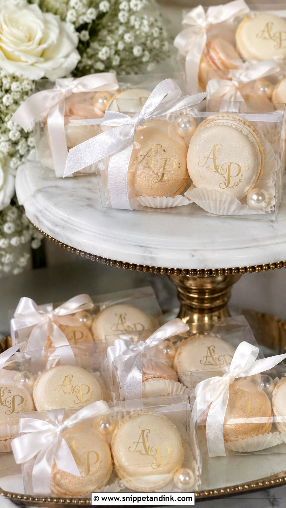 Wedding Macaron Cake Favors - Snippet and Ink - 20 Cake Favors for Wedding