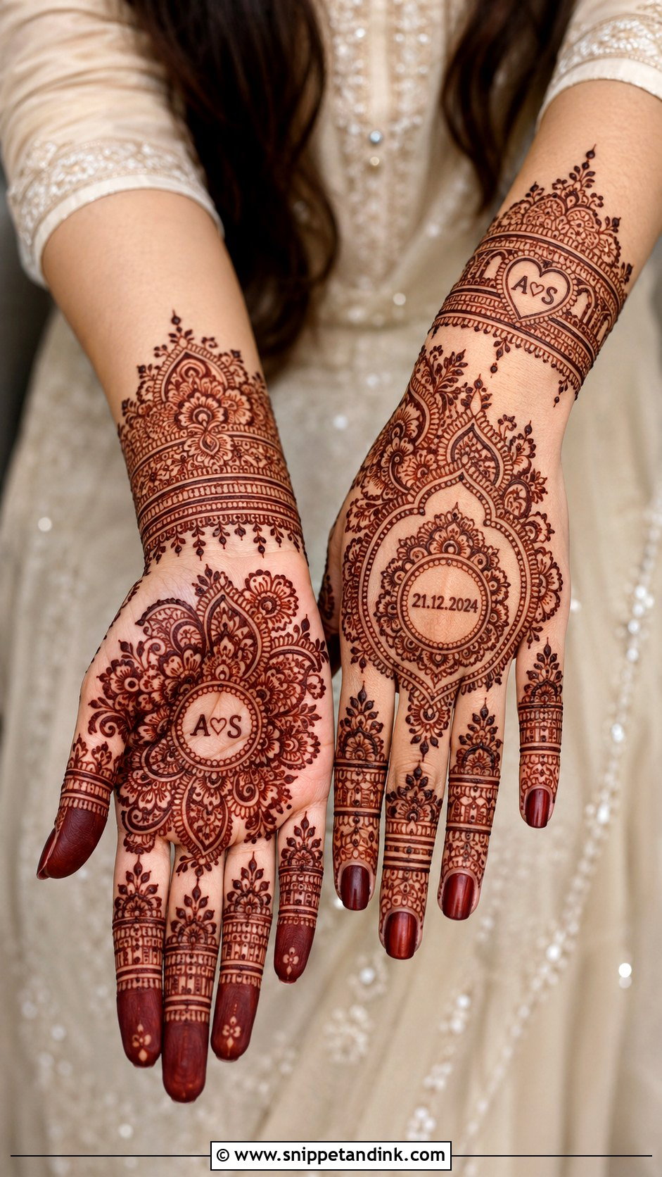 Wedding Mehndi Design With Initials - Snippet and Ink - 35 Latest Wedding Mehndi Designs