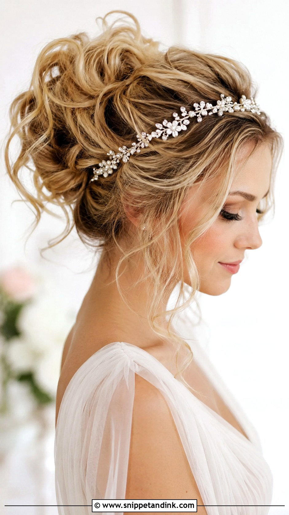 Wedding Messy Bun With Headband - Snippet and Ink - 15 Wedding Hairstyle with Headband Ideas