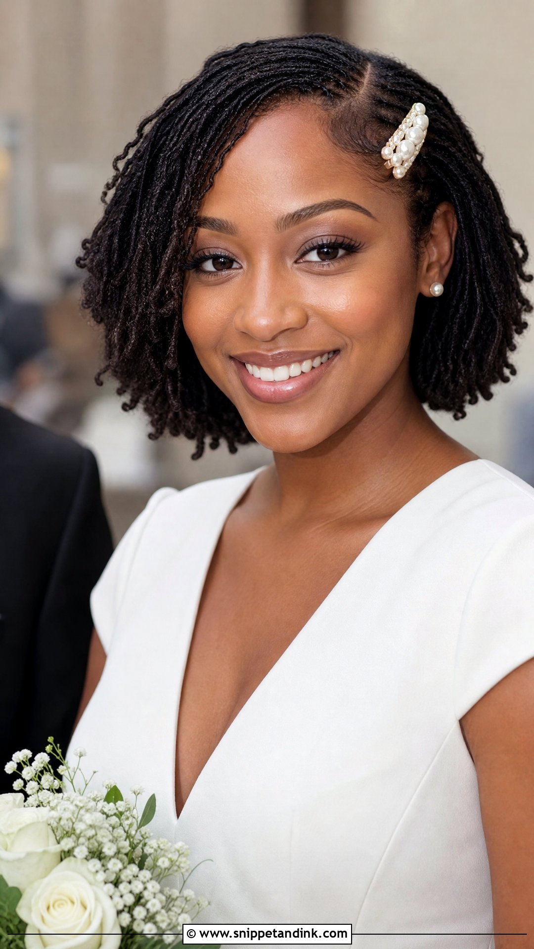Wedding Microlocs Bob - Snippet and Ink - 20 Wedding Microlocs Hairstyles