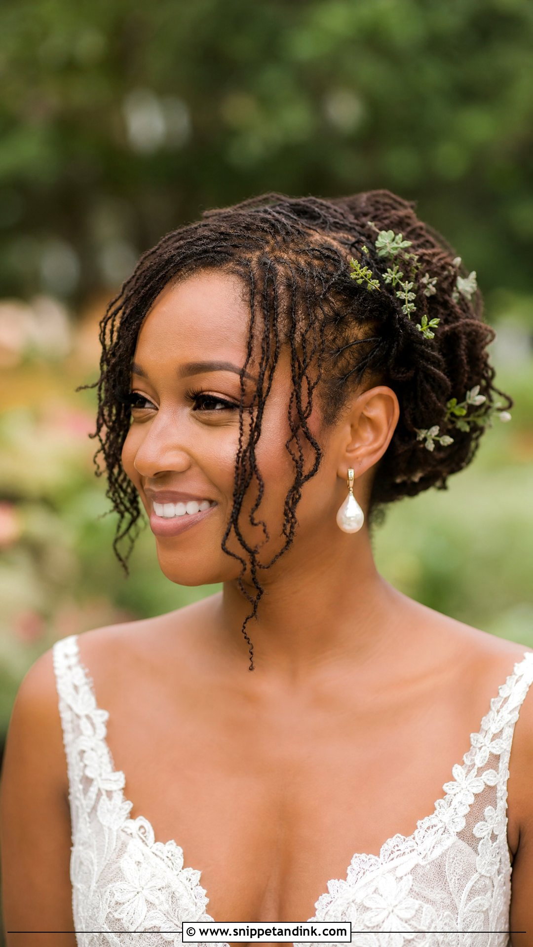 Wedding Microlocs Boho Updo - Snippet and Ink - 20 Wedding Microlocs Hairstyles