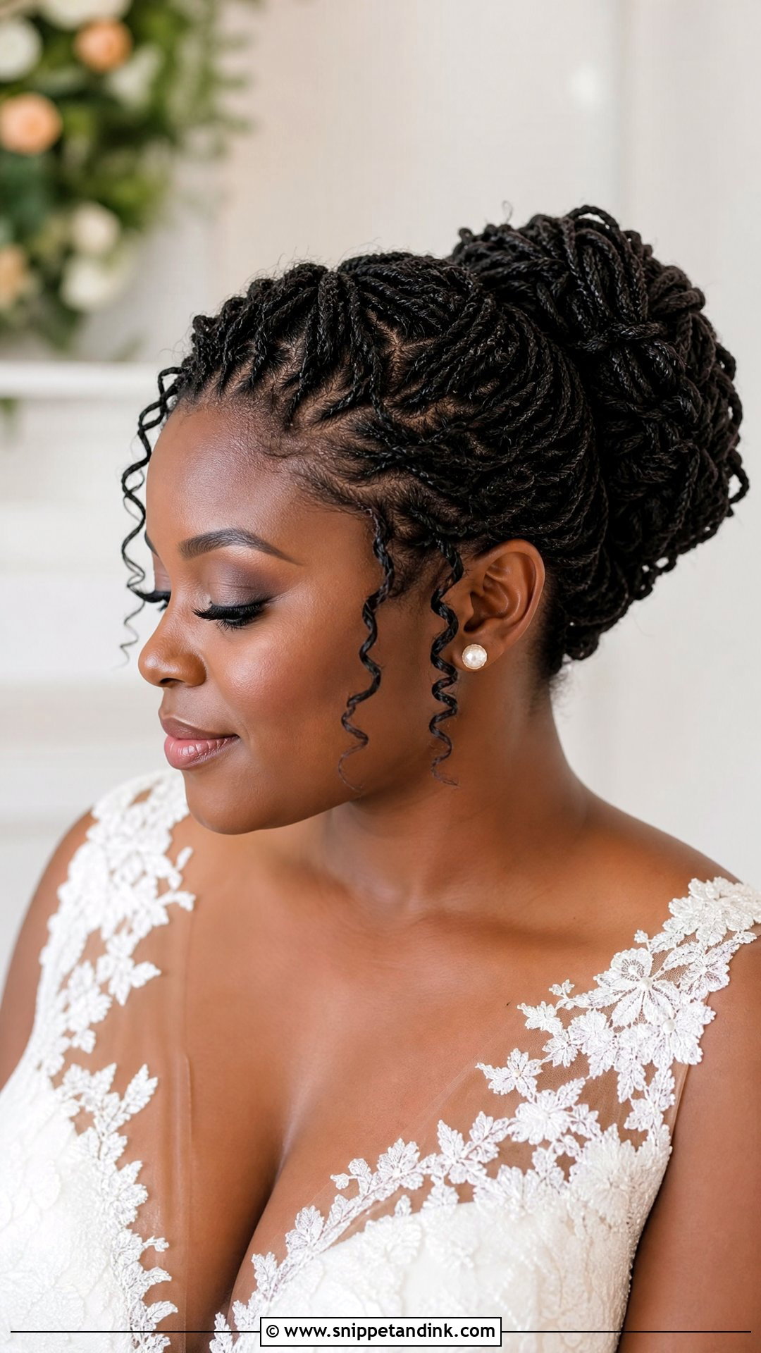 Wedding Microlocs Braided Updo - Snippet and Ink - 20 Wedding Microlocs Hairstyles