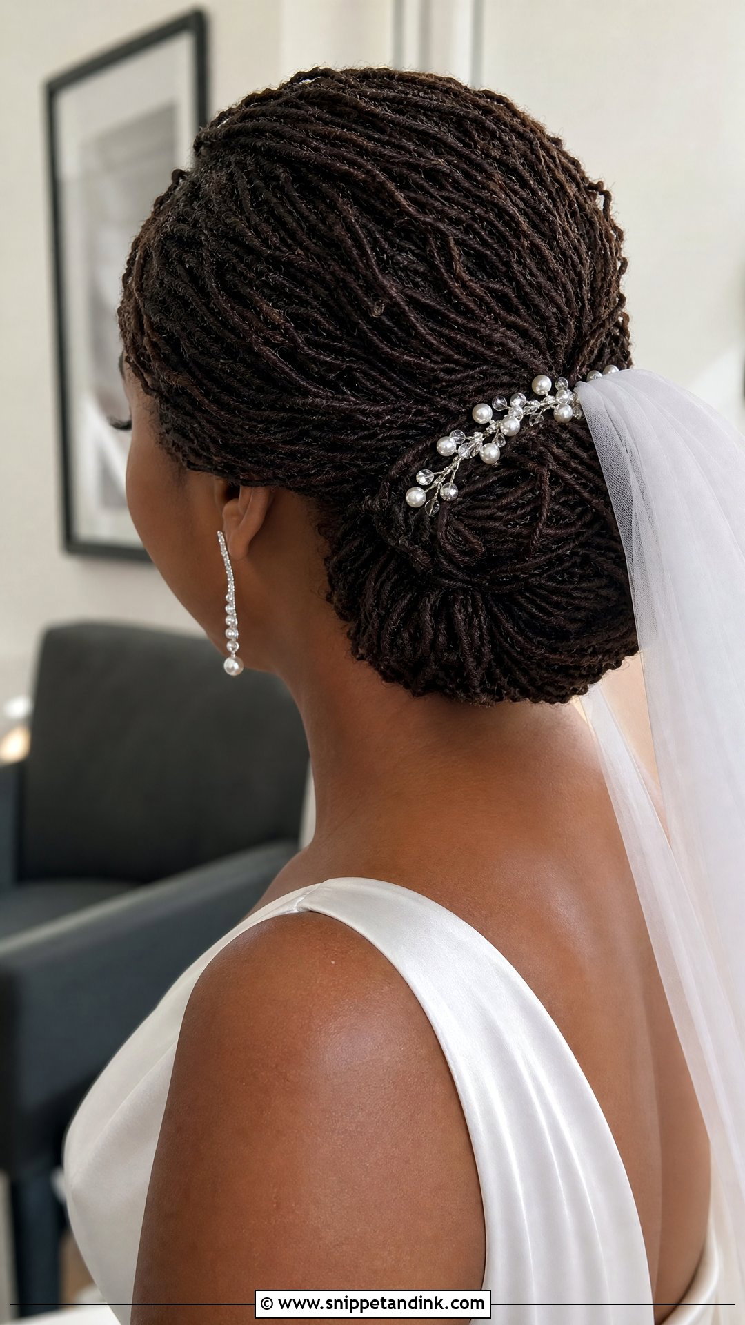 Wedding Microlocs Chignon - Snippet and Ink - 20 Wedding Microlocs Hairstyles