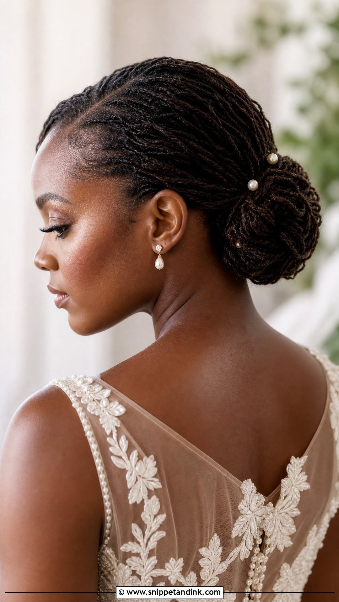 Wedding Microlocs Low Bun - Snippet and Ink - 20 Wedding Microlocs Hairstyles