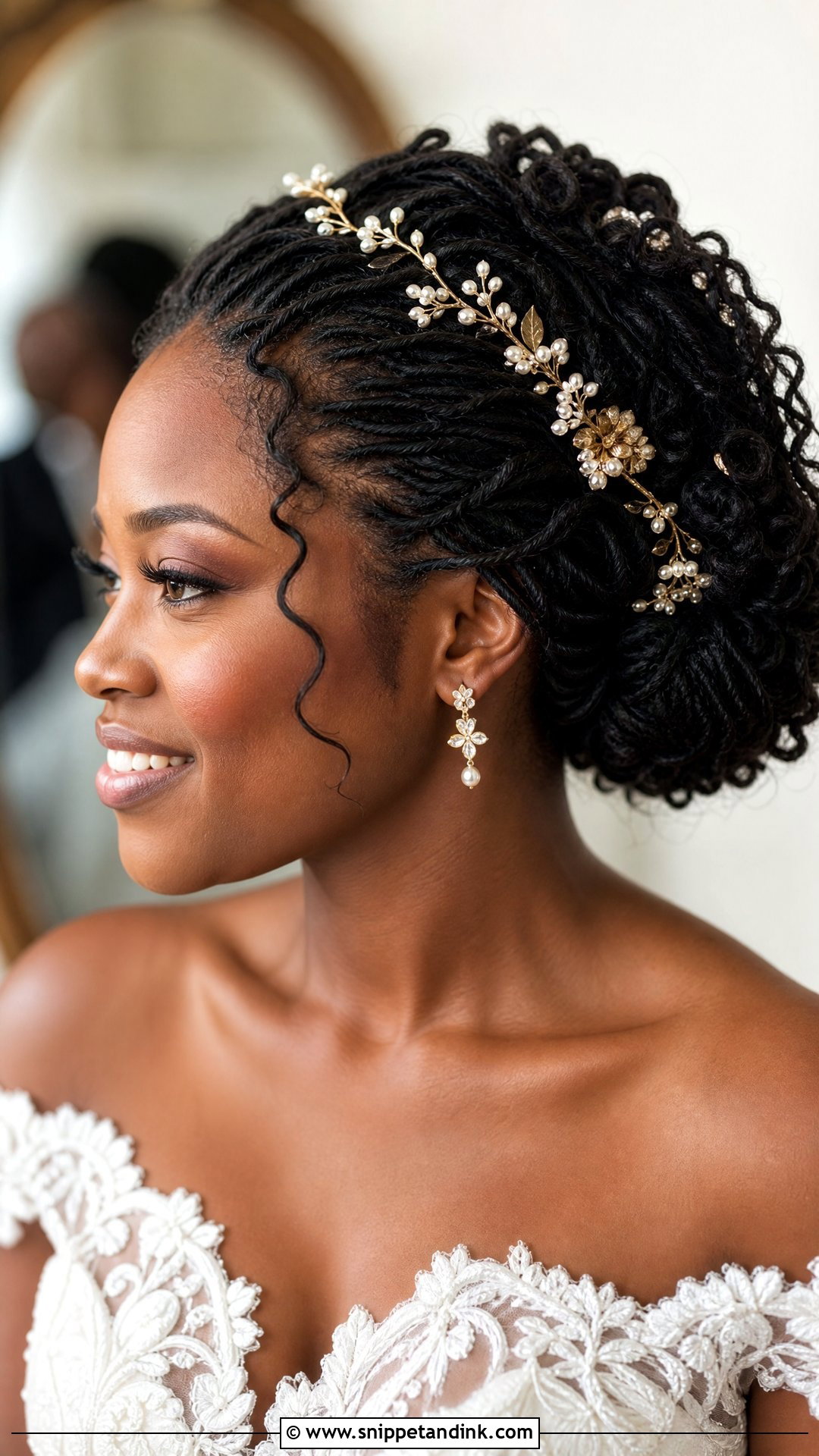 Wedding Microlocs Updo - Snippet and Ink - 20 Wedding Loc Styles for Women