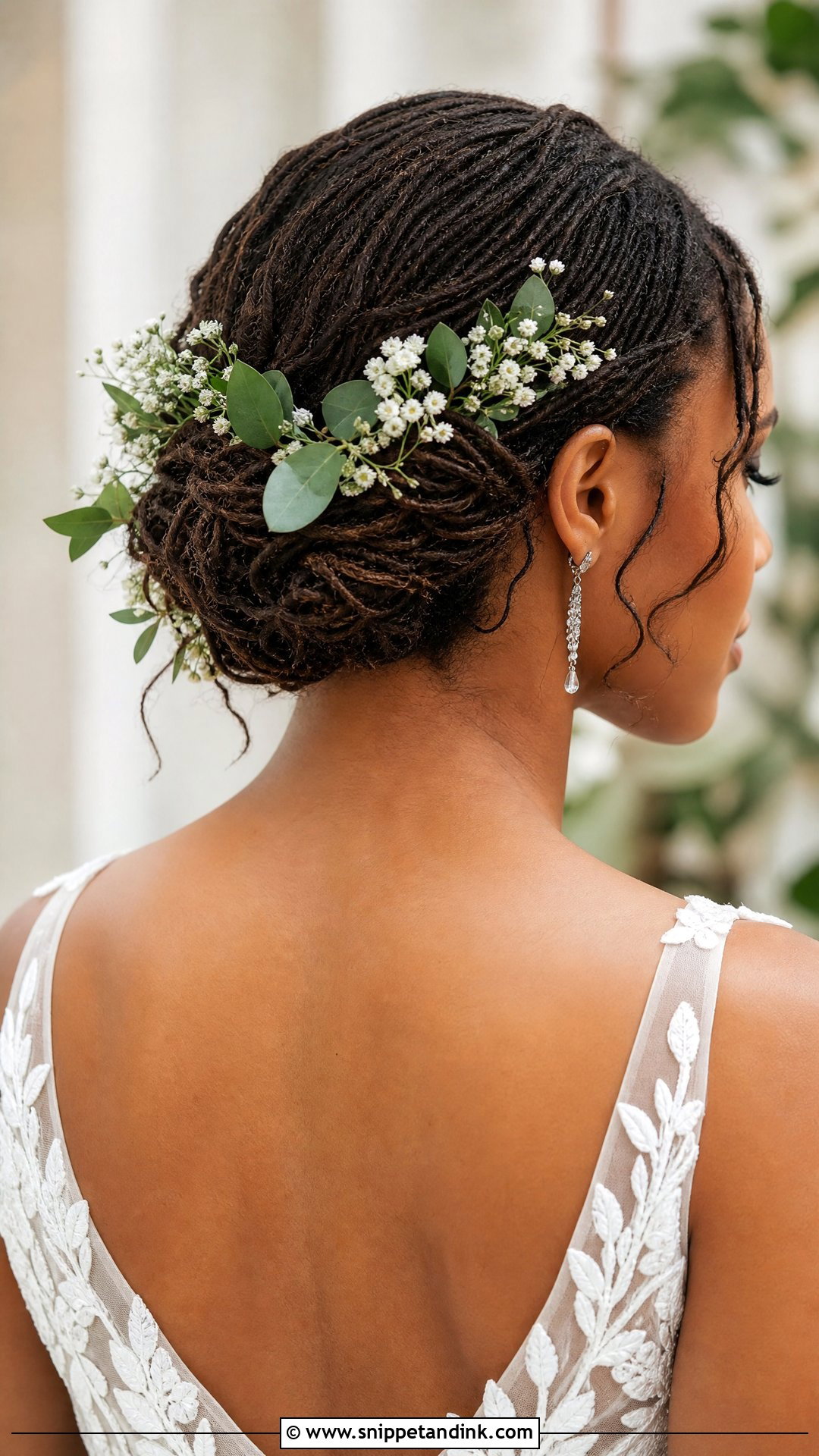 Wedding Microlocs With Flowers - Snippet and Ink - 20 Wedding Microlocs Hairstyles