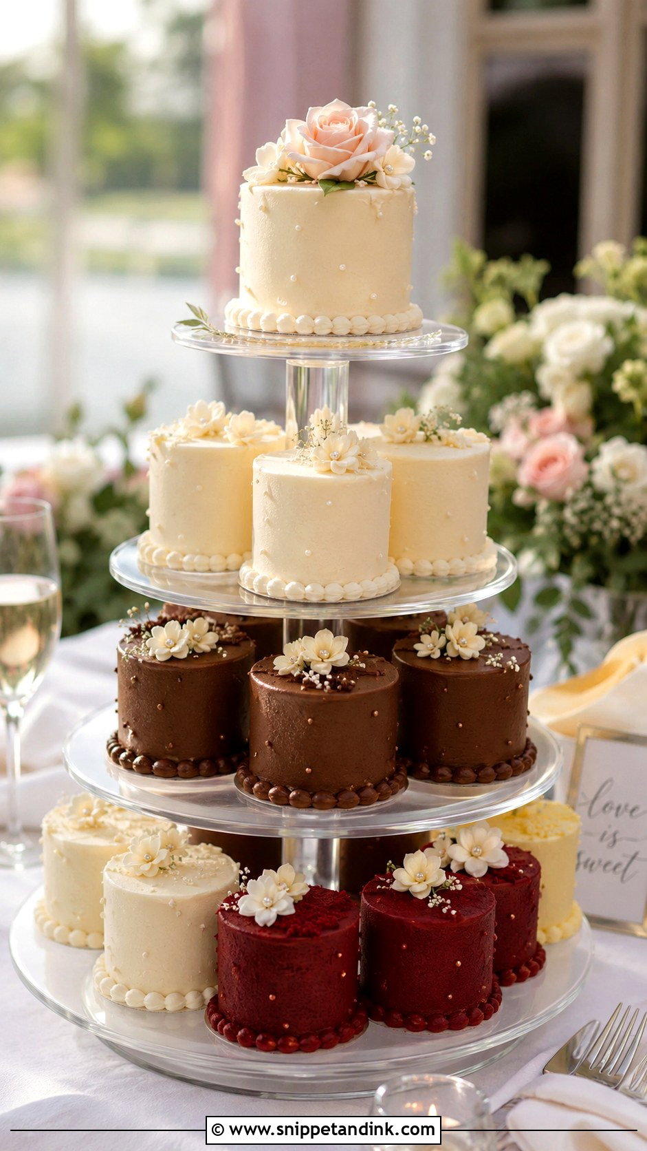 Wedding Mini Cake Tower - Snippet and Ink - 20 Wedding Cake Tower Ideas