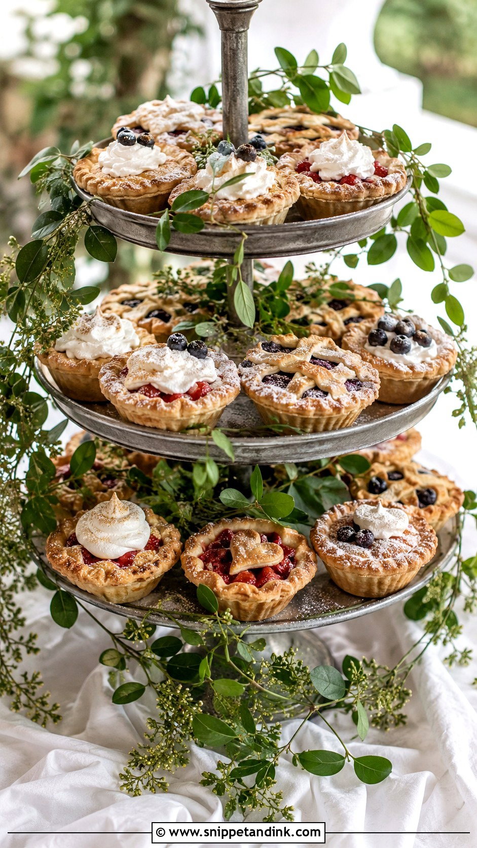 Wedding Mini Pie Tower - Snippet and Ink - 25 Wedding Cake Replacement Ideas