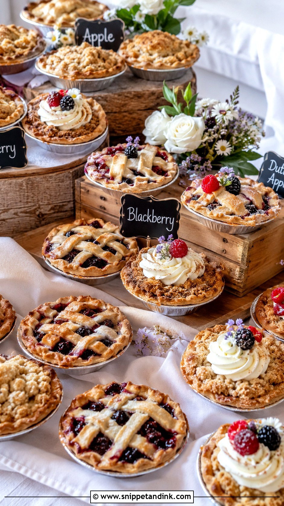 Wedding Mini Pies - Snippet and Ink - 20 Wedding Themed Desserts