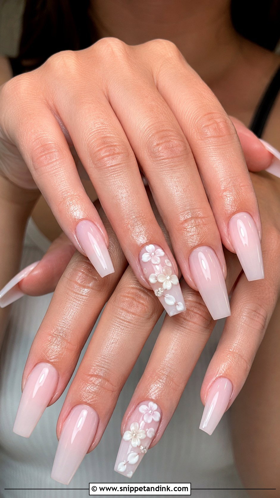 Wedding Nails With 3D Flowers - Snippet and Ink - 30 Nail Art for Wedding Ideas