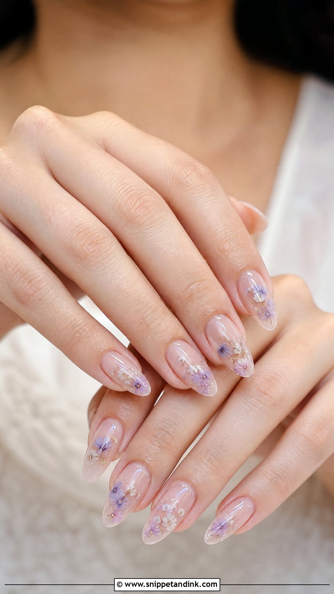 Wedding Nails With Dried Flowers - Snippet and Ink - 35 Nail Art Wedding Ideas