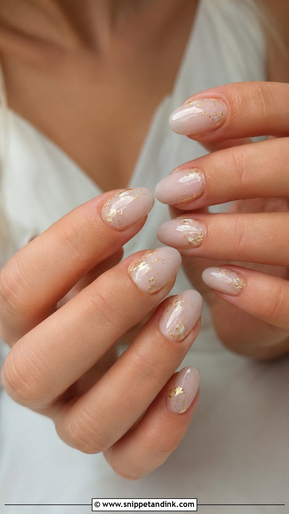 Wedding Nails With Gold Foil - Snippet and Ink - 30 Nail Art for Wedding Ideas