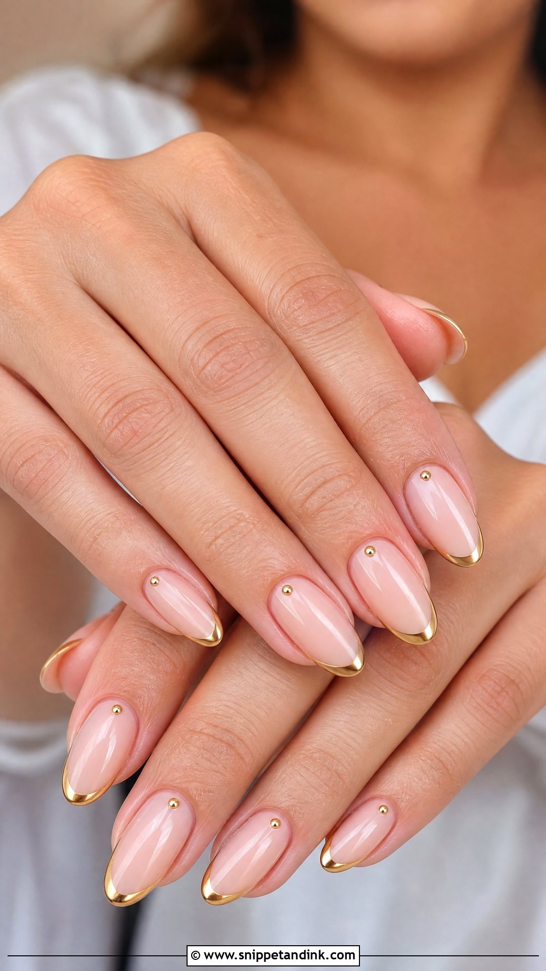Wedding Nails With Gold French Tips - Snippet and Ink - 35 Nail Art Wedding Ideas