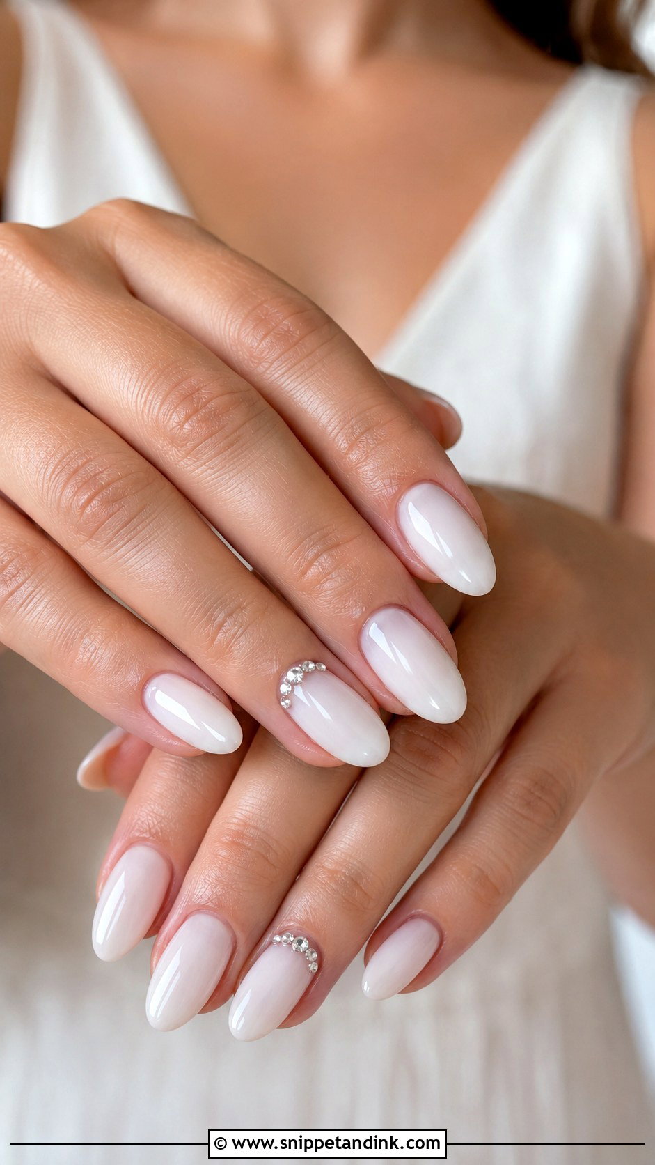 Wedding Nails With Tiny Crystals - Snippet and Ink - 30 Nail Art for Wedding Ideas