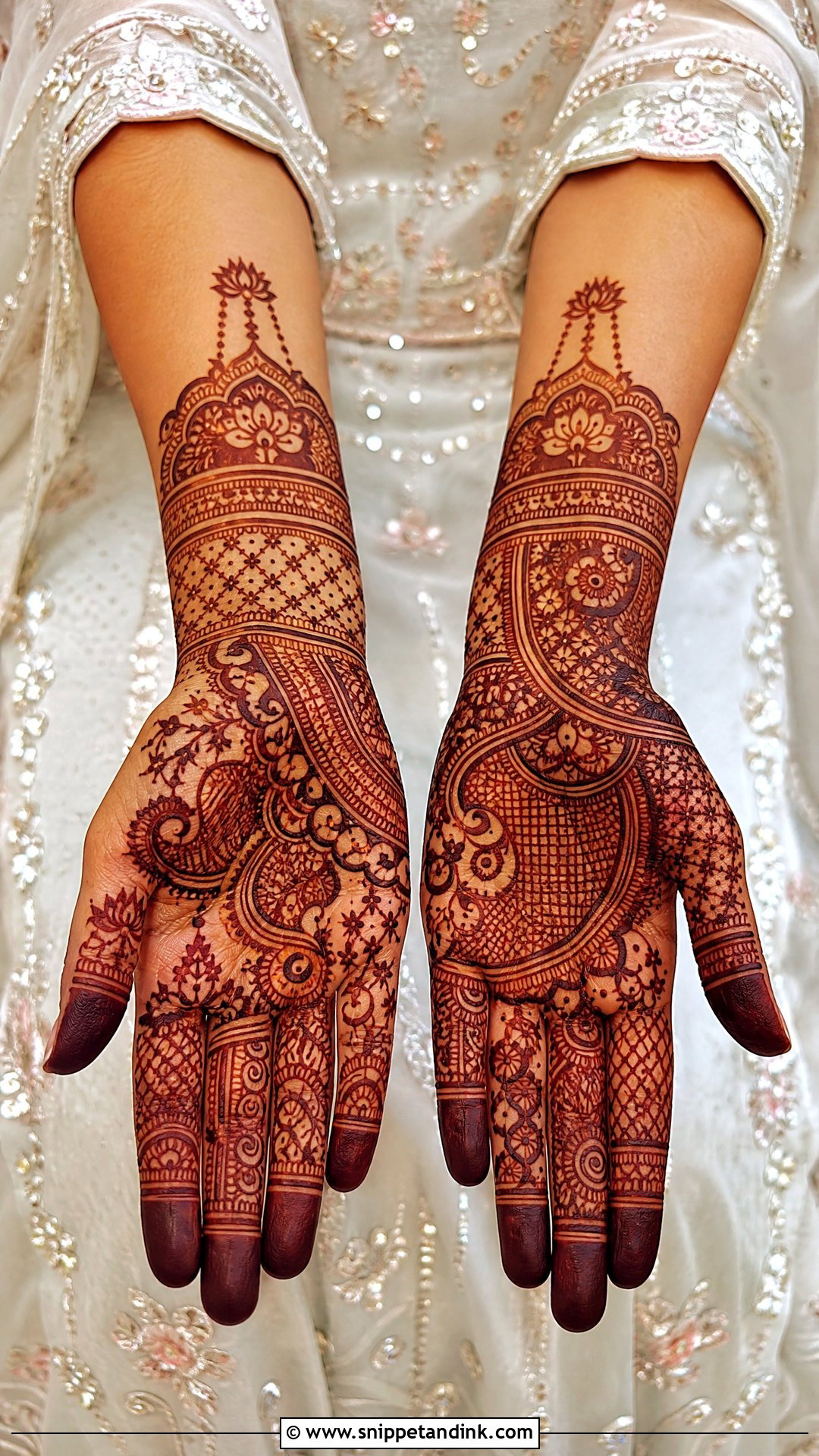Wedding Palm Mehndi Design - Snippet and Ink - 30 Unique Palms Mehndi Designs