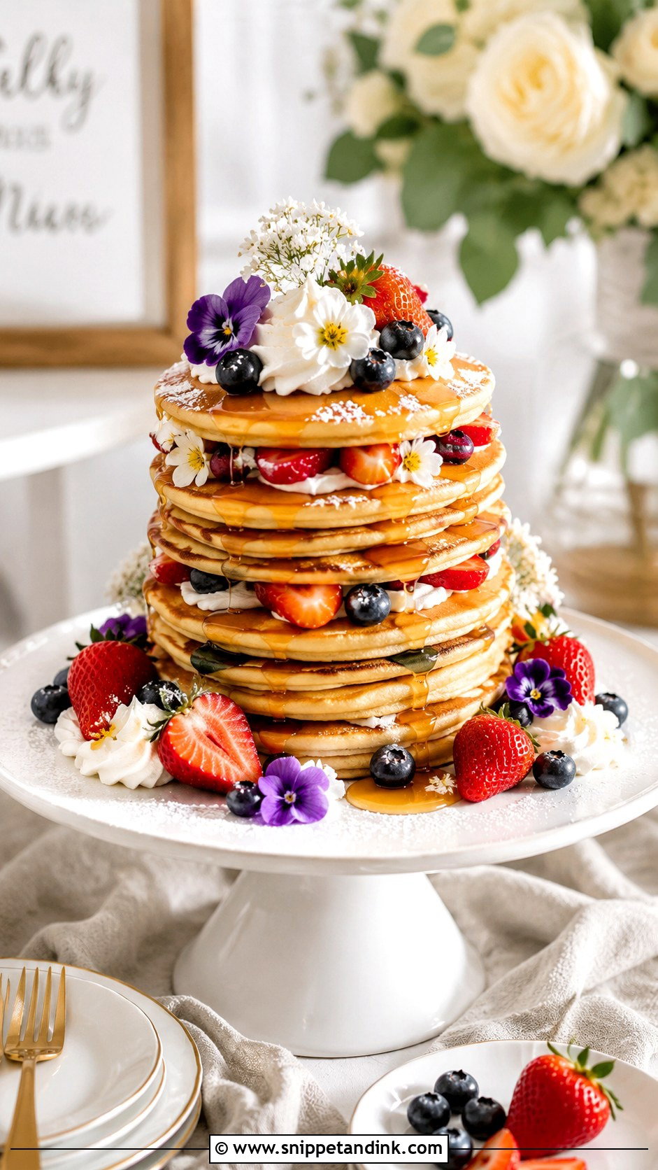 Wedding Pancake Stack - Snippet and Ink - 25 Wedding Cake Replacement Ideas