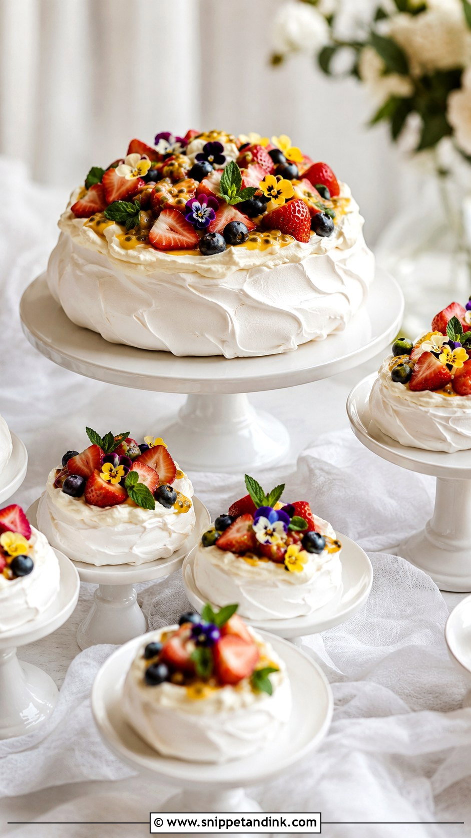 Wedding Pavlova Display - Snippet and Ink - 25 Wedding Cake Replacement Ideas