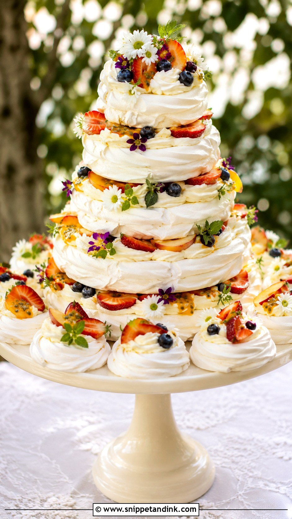 Wedding Pavlova Tower - Snippet and Ink - 20 Wedding Cake Tower Ideas