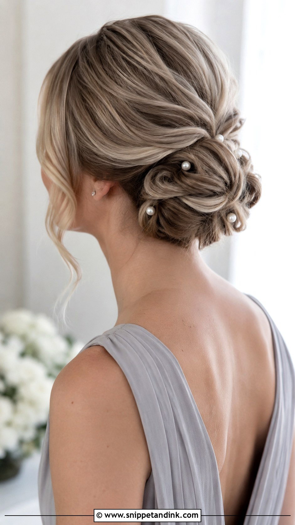 Wedding Pearl Bun Bridesmaid Updo - Snippet and Ink - 20 Wedding Hair Updo Bridesmaid Ideas