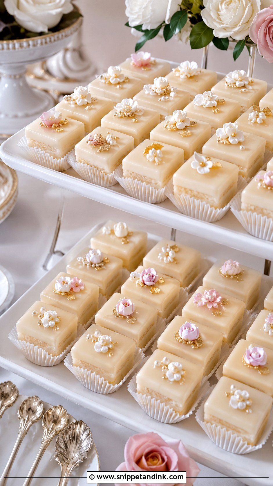 Wedding Petit Fours - Snippet and Ink - 20 Wedding Themed Desserts
