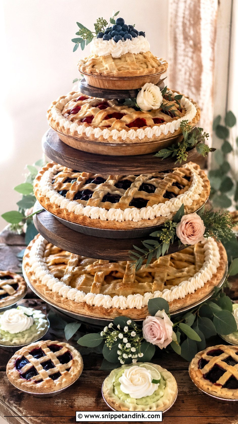 Wedding Pie Tower - Snippet and Ink - 20 Wedding Cake Tower Ideas