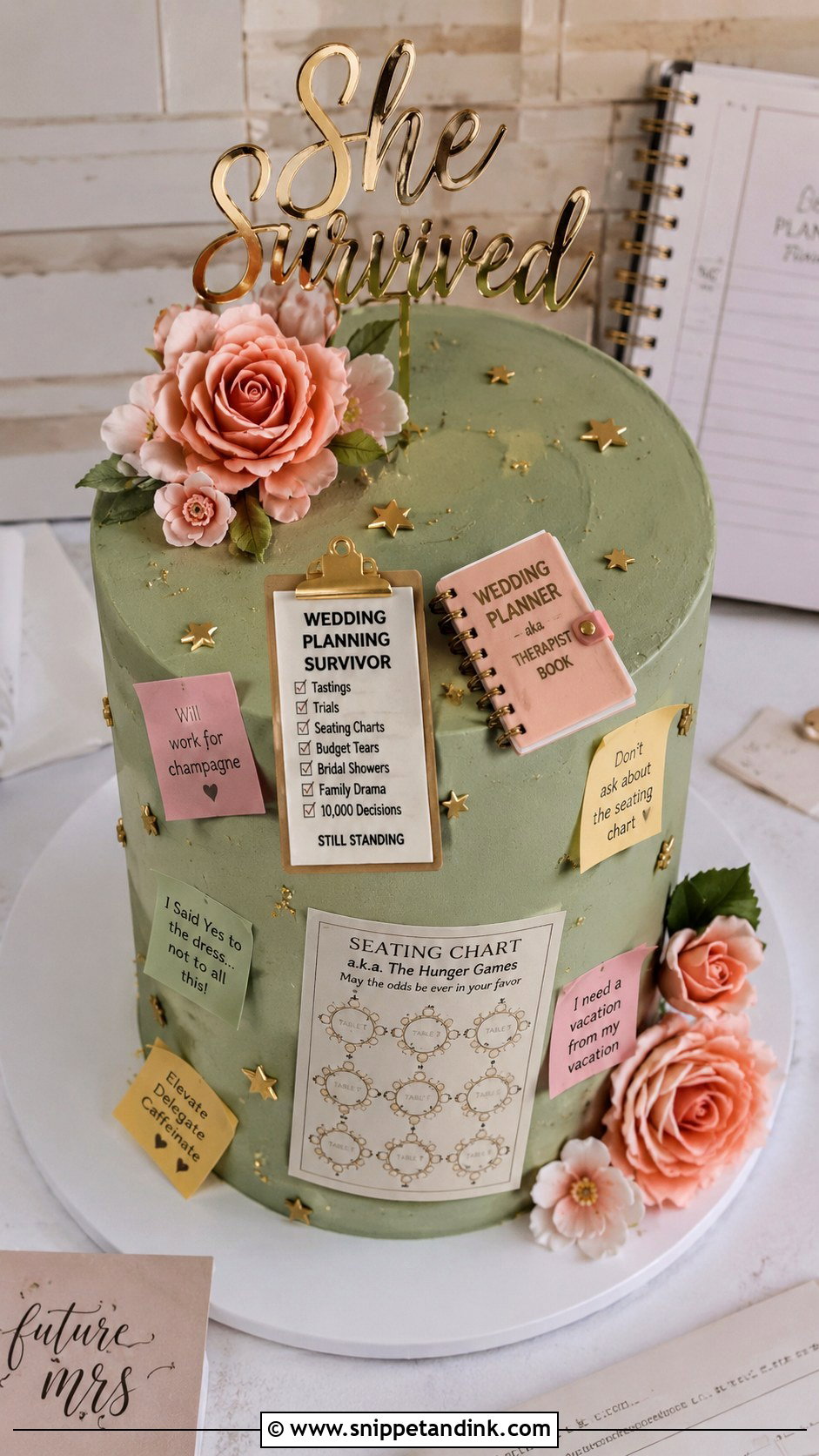 Wedding Planning Survivor Cake - Snippet and Ink - 20 Funny Bachelorette Cake Ideas for Wedding