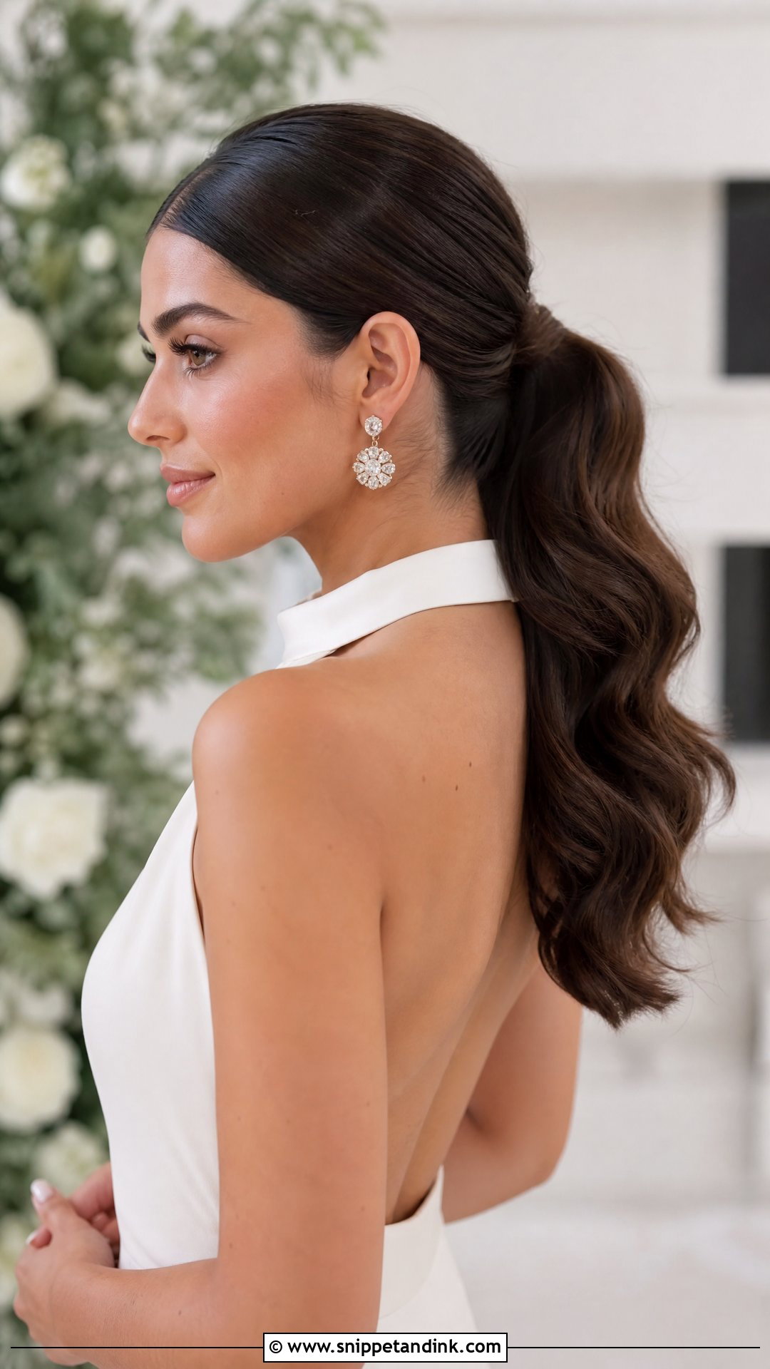 Wedding Ponytail Tucked Behind Ears - Snippet and Ink - 20 Wedding Hair Tucked Behind Ears