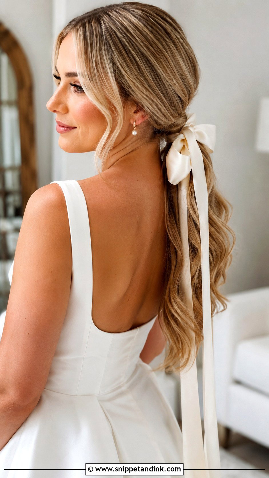 Wedding Ponytail With Bow - Snippet and Ink - 15 Wedding Hair with Accessories