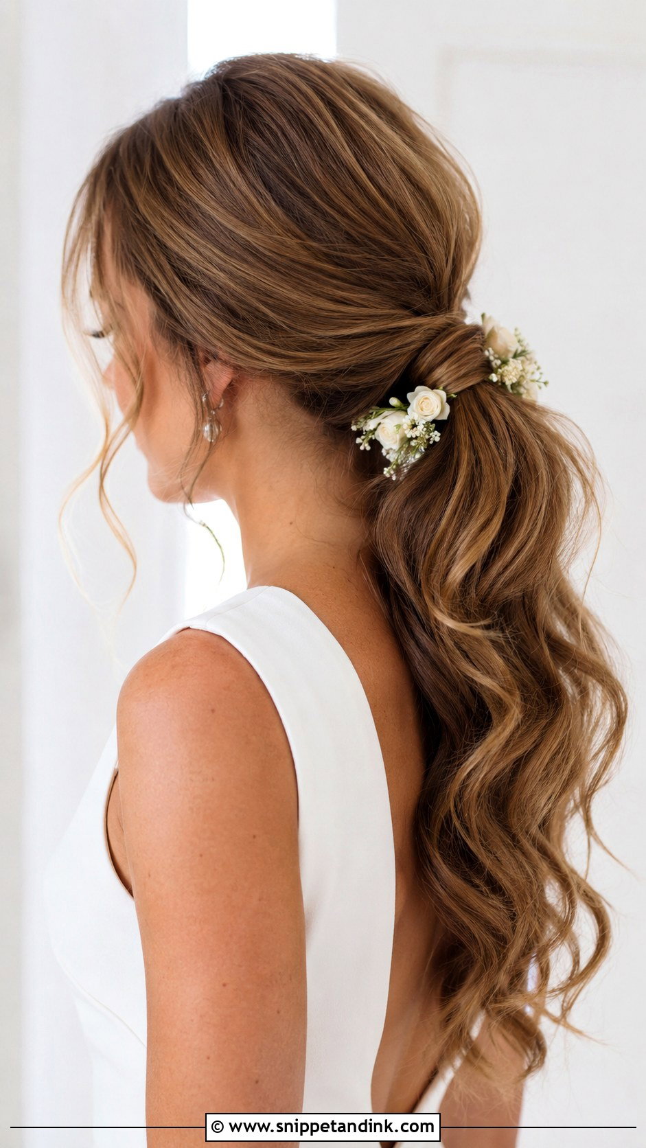 Wedding Ponytail With Flowers - Snippet and Ink - 15 Wedding Hairstyle Flowers