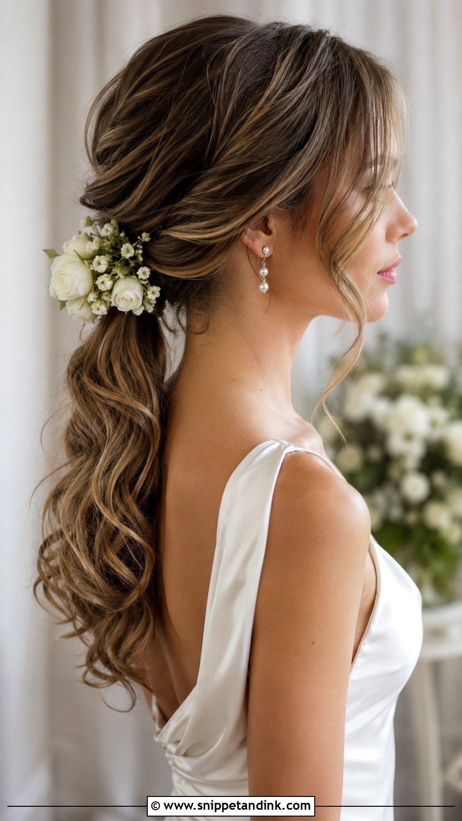 Wedding Ponytail With Flowers - Snippet and Ink - 15 Wedding Hairstyle with Flowers