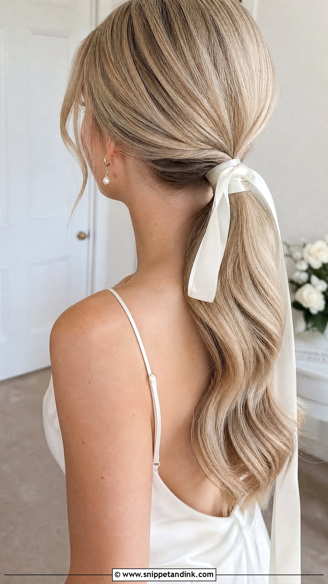 Wedding Ponytail With Ribbon - Snippet and Ink - 20 Tail Wedding Hairstyles