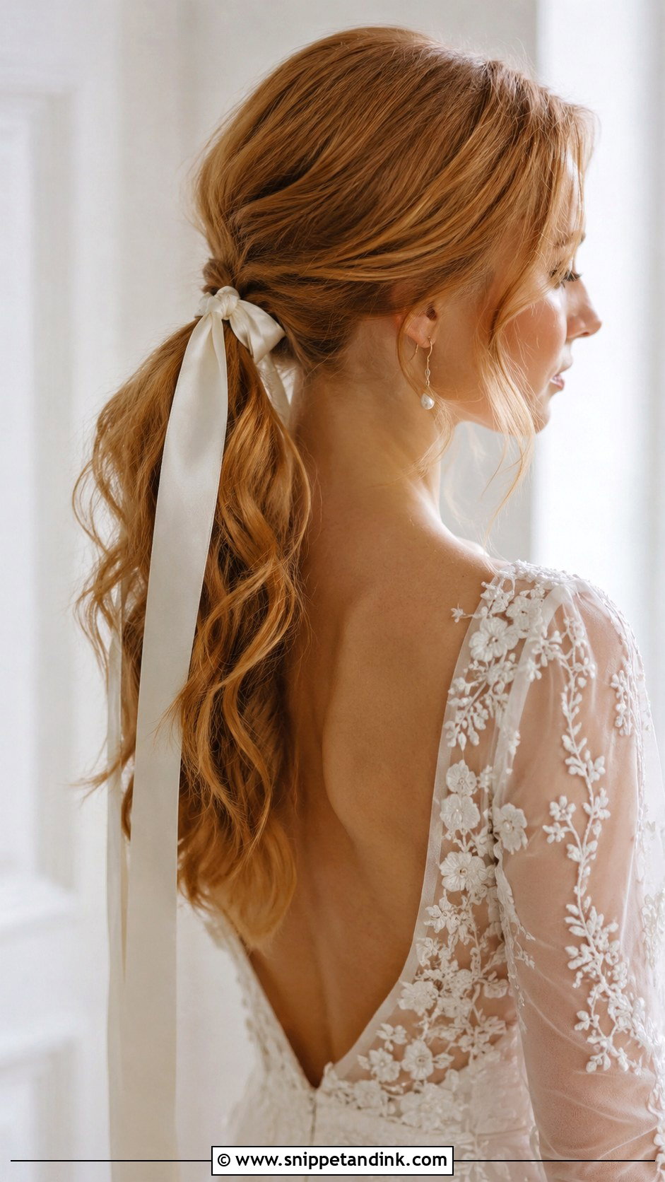 Wedding Ponytail With Ribbon - Snippet and Ink - 15 Ponytails Hairstyles for Wedding