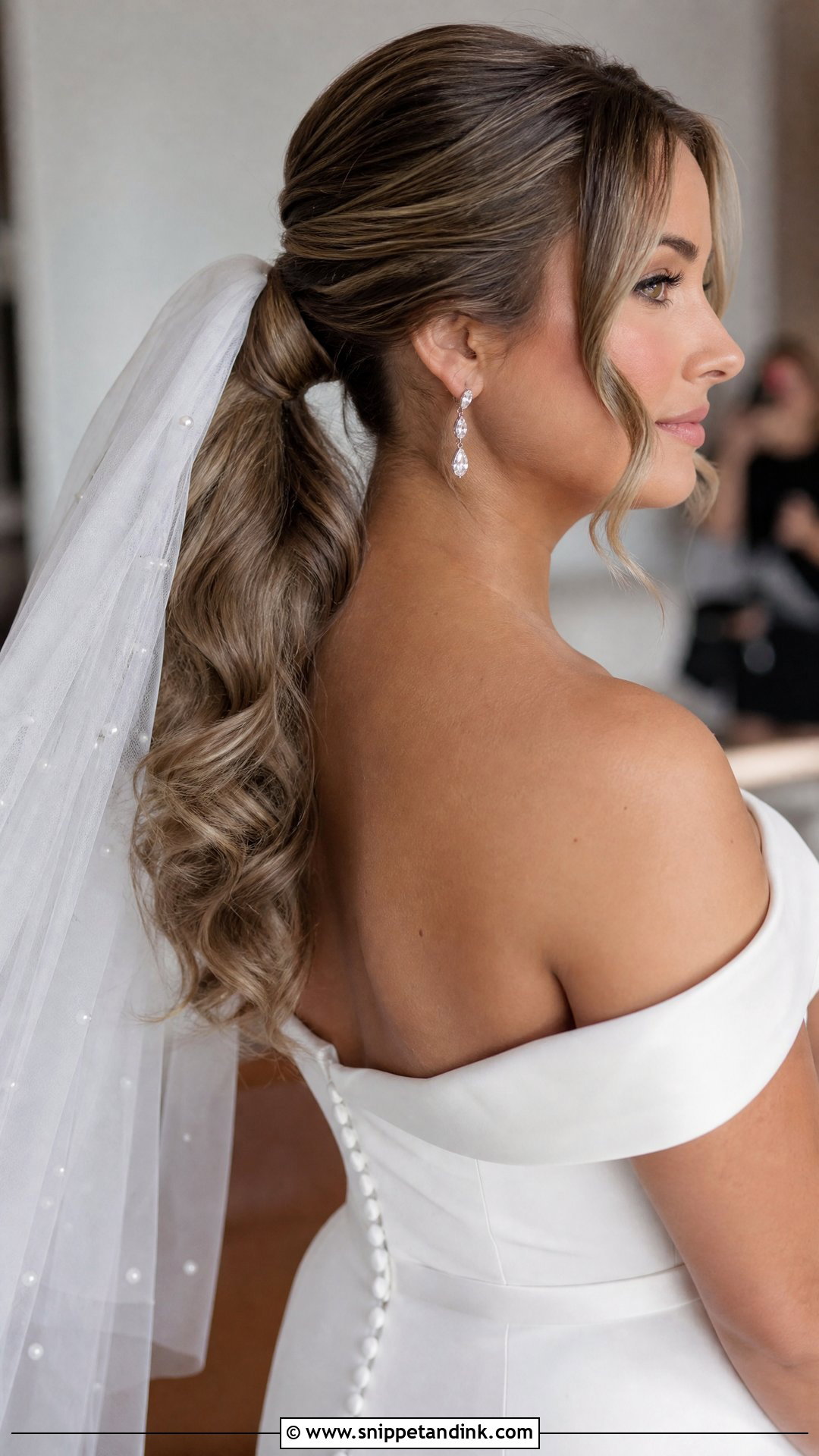 Wedding Ponytail With Veil - Snippet and Ink - 20 Tail Wedding Hairstyles