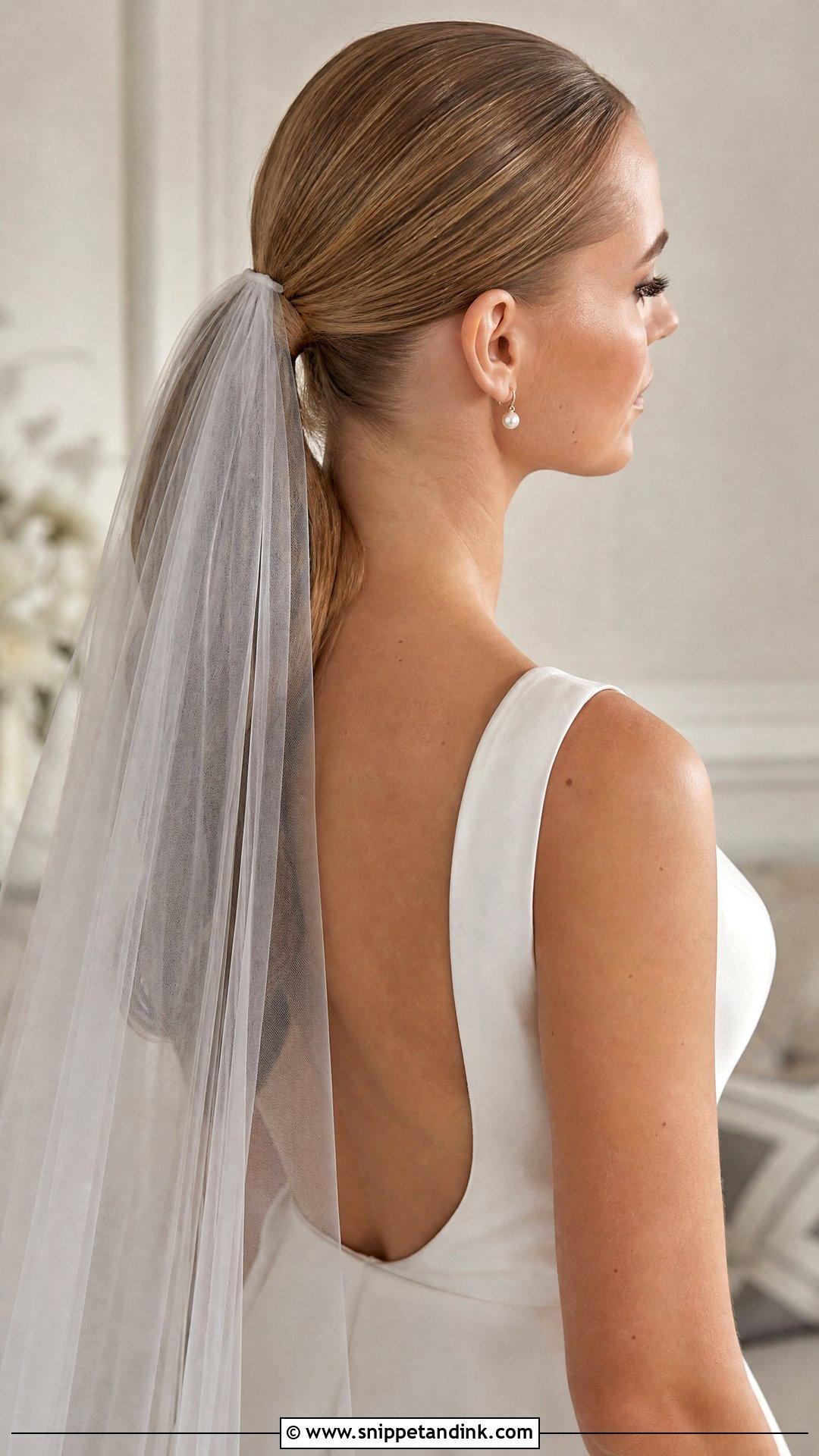 Wedding Ponytail With Veil - Snippet and Ink - 20 Party Pony Wedding Hairstyle Ideas
