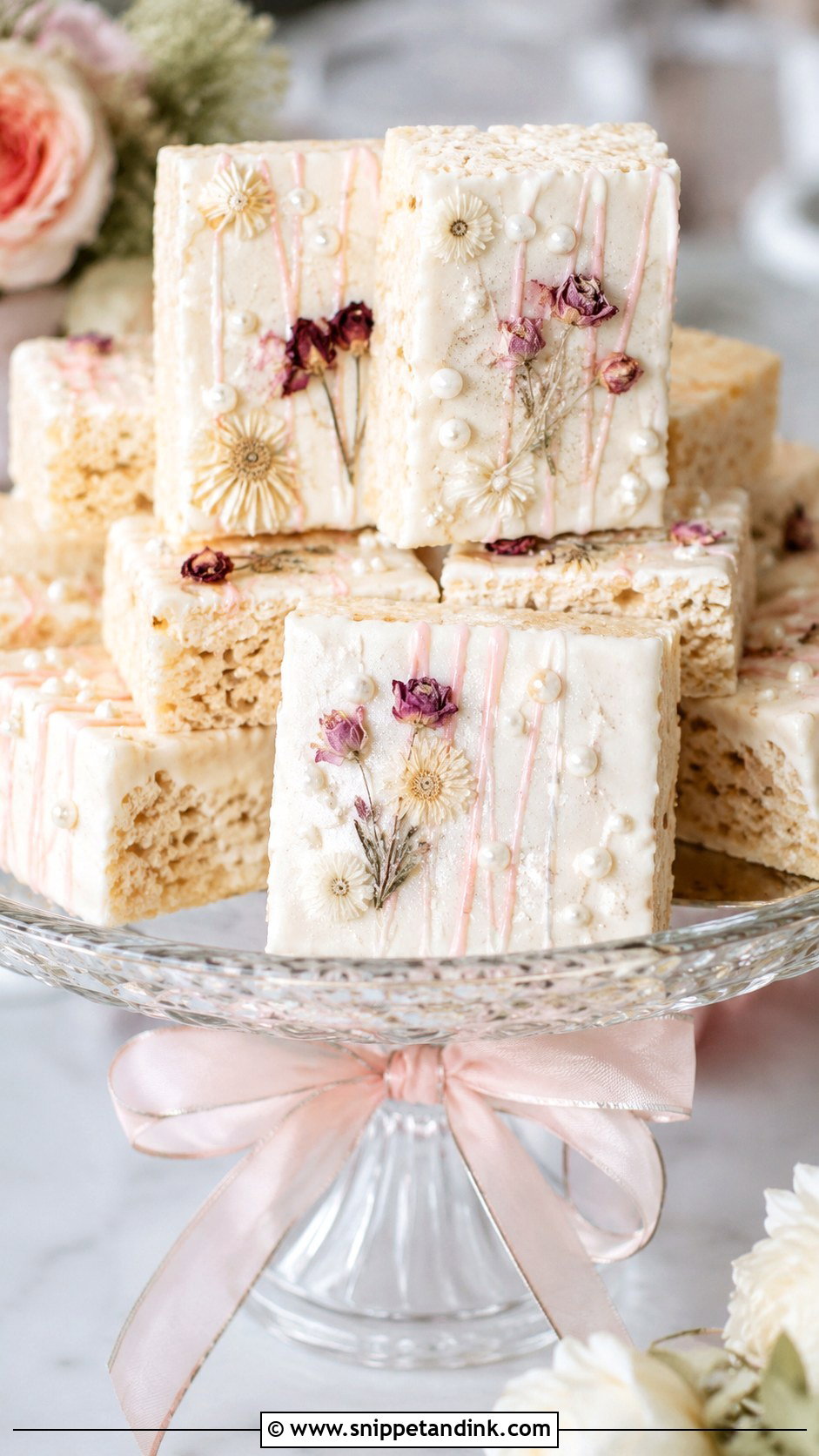 Wedding Rice Krispie Treats - Snippet and Ink - 20 Wedding Themed Desserts