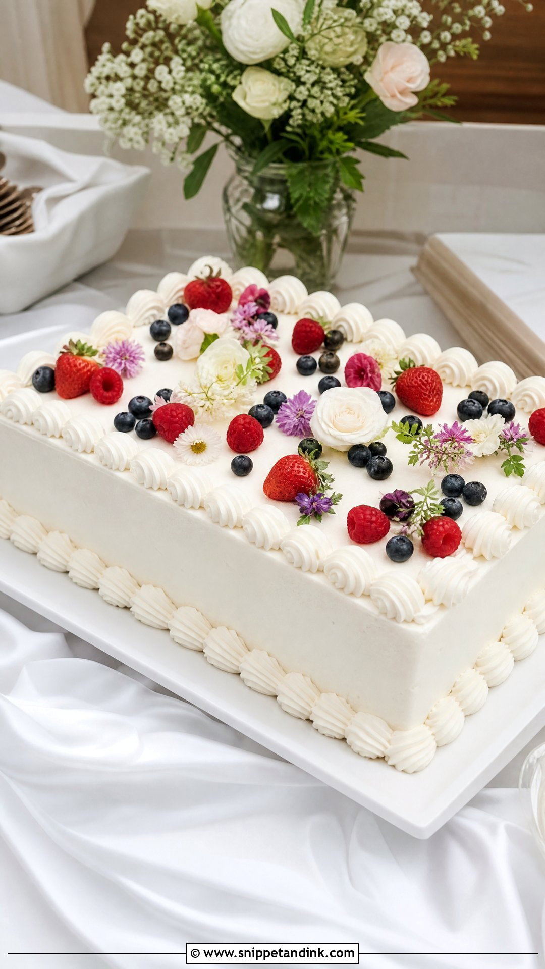 Wedding Sheet Cake - Snippet and Ink - 20 Simple Wedding Cake Ideas