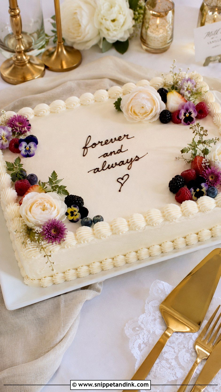 Wedding Sheet Cake - Snippet and Ink - 25 Cake and Cupcakes Ideas for Wedding