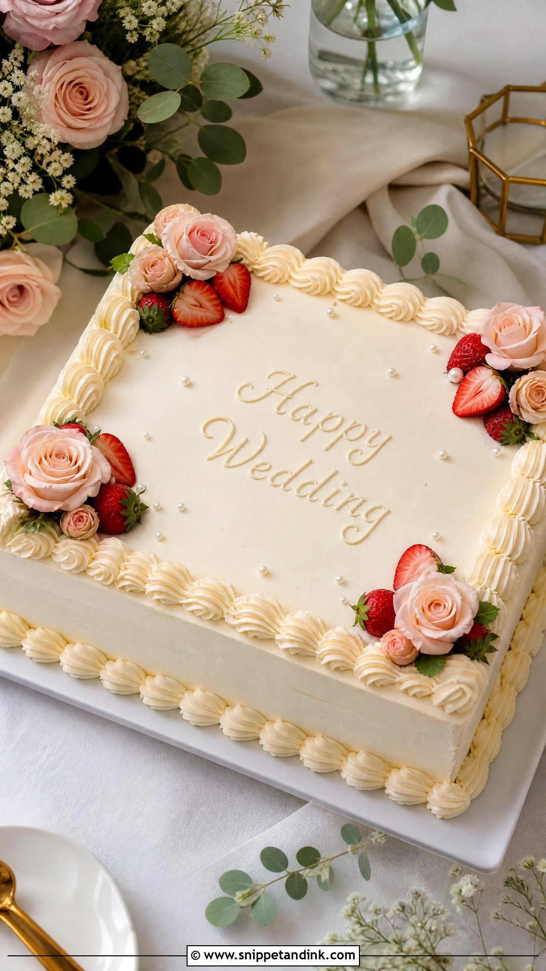 Wedding Sheet Cake - Snippet and Ink - 25 Latest Cake Design Ideas for Wedding