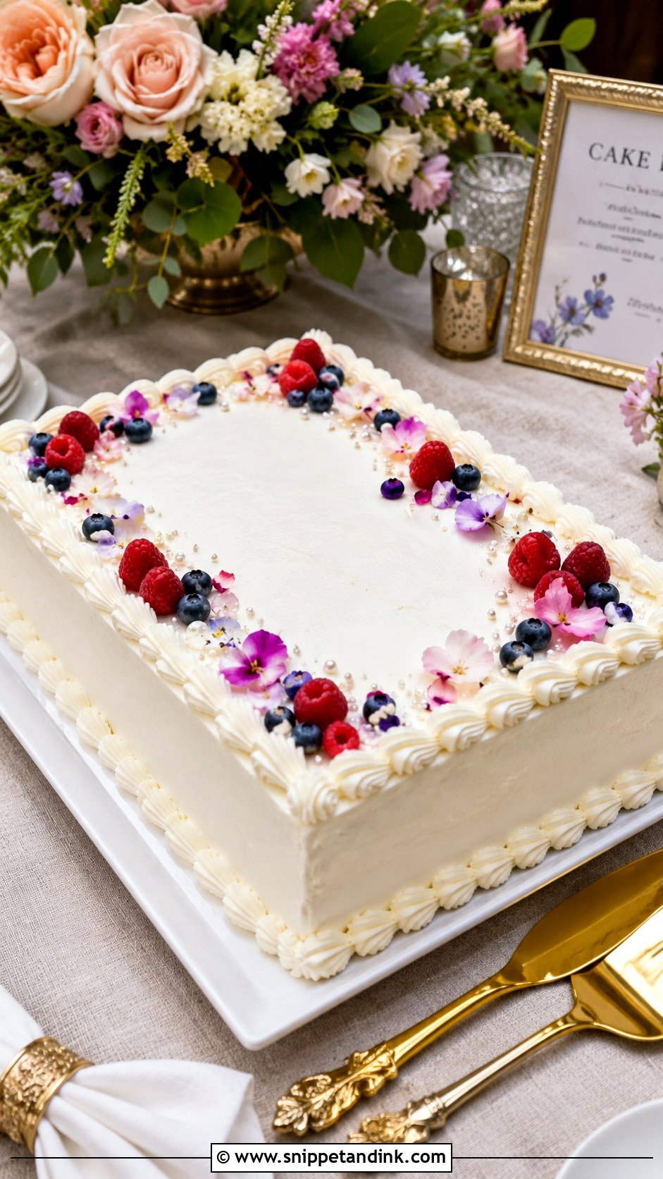 Wedding Sheet Cake - Snippet and Ink - 20 Non Tiered Wedding Cake Ideas