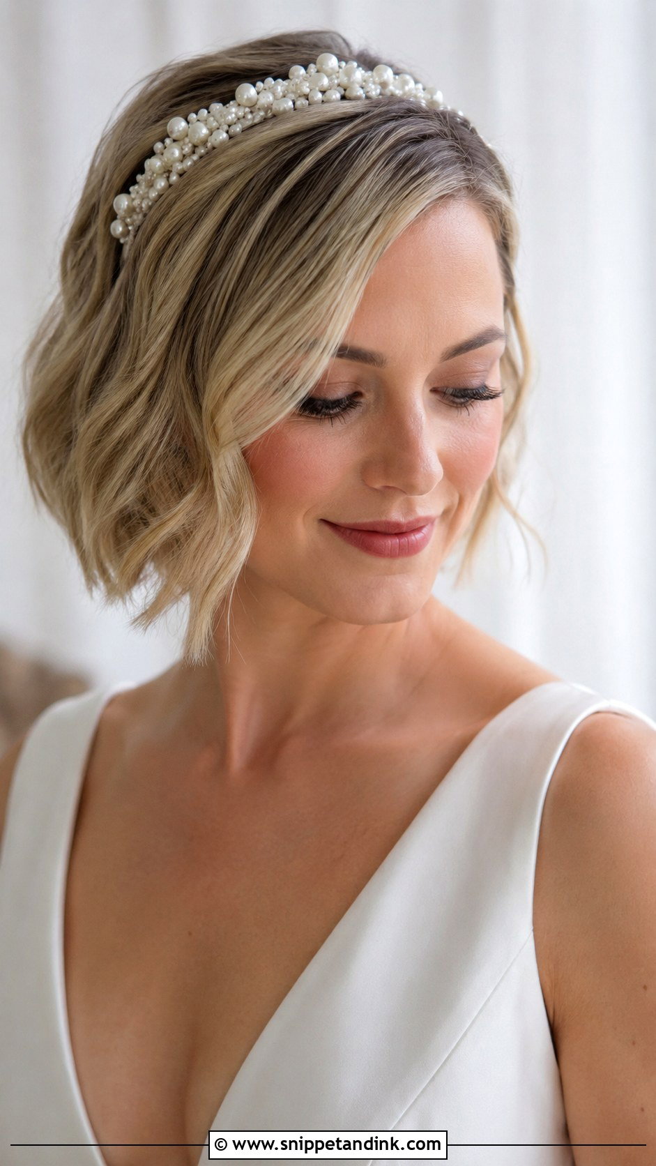 Wedding Short Hair With Bridal Headband - Snippet and Ink - 15 Wedding Hairstyles with Accessories