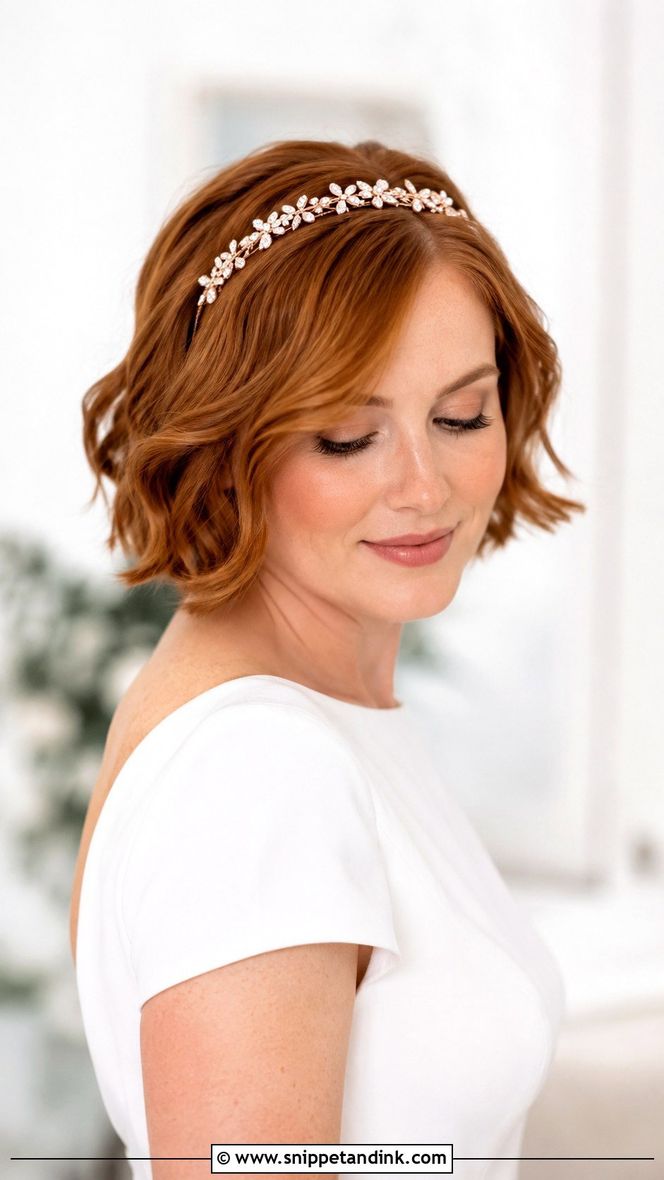 Wedding Short Hair With Bridal Headband - Snippet and Ink - 15 Wedding Hair with Accessories