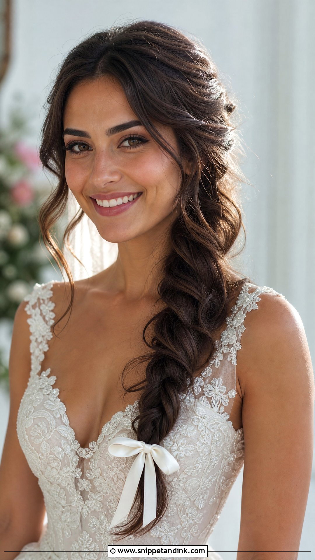 Wedding Side Braid With Bow - Snippet and Ink - 20 Wedding Hairstyles Bow